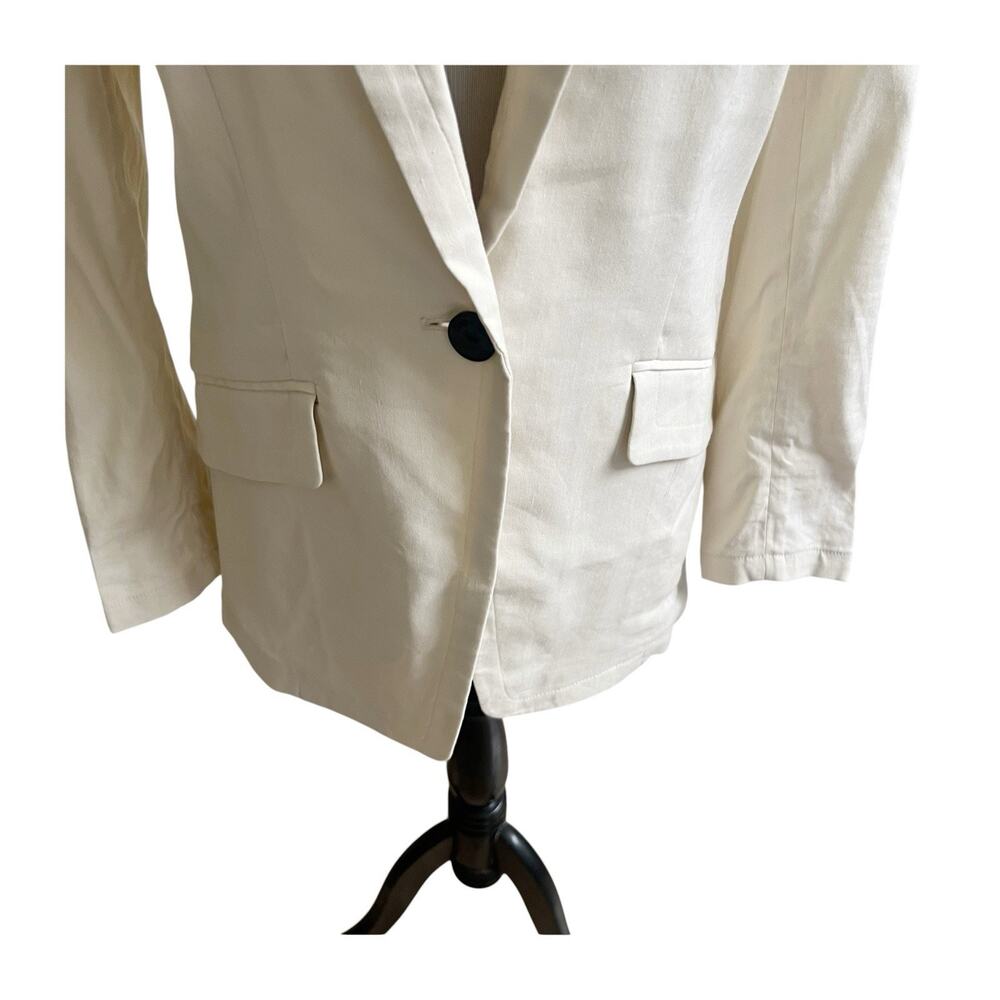 Rag & Bone Cream Linen Margot Blazer Sport Coat with Notched Lapel Size 0 - Picture 3 of 14